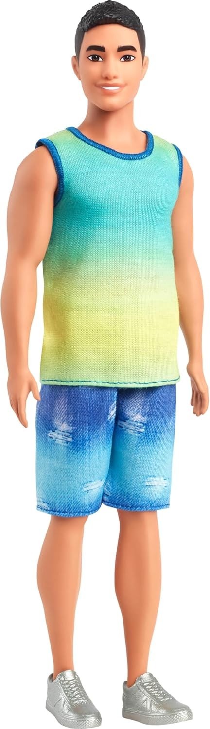 Mattel DWK44 / HYV00 Barbie Fashionistas Ken Puppe Ombre Tanktop Jeans Shorts