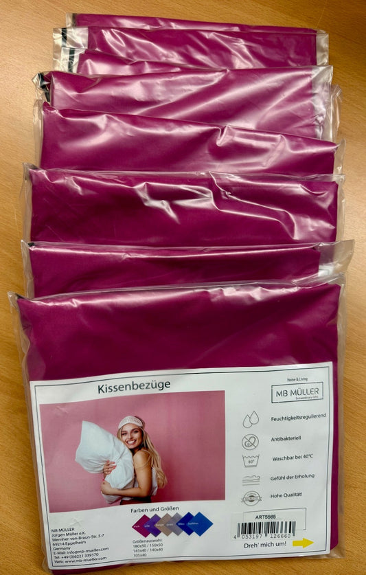 Karton mit min. 5 Kissen Kopfkissenbezüge Pink 150x50 cm Restposten Posten A Ware Aktion