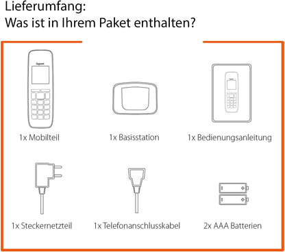 Gigaset E290 Schnurloses Telefon Schwarz Großtastentelefon Verstärkerfunktion