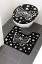 Badgarnitur 2-teilig Schmetterling Totenkopf Skull WC Vorleger Badezimmer Teppich Bad