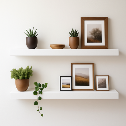 Schweberegal 61 cm Weiß 2x Set Floating Shelf Wandregal Wandboard modern Regal