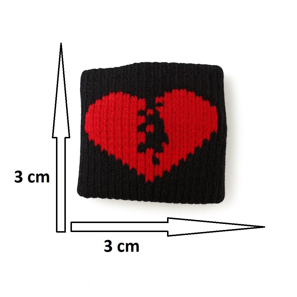 5er Set Fingerschweißband Schwarz Rot Herz Schweißband für Finger Fingersleeve