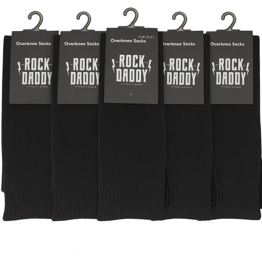 5er Pack Overknee Socken Schwarz Strümpfe Größe 39-42 Overknees Kniestrümpfe