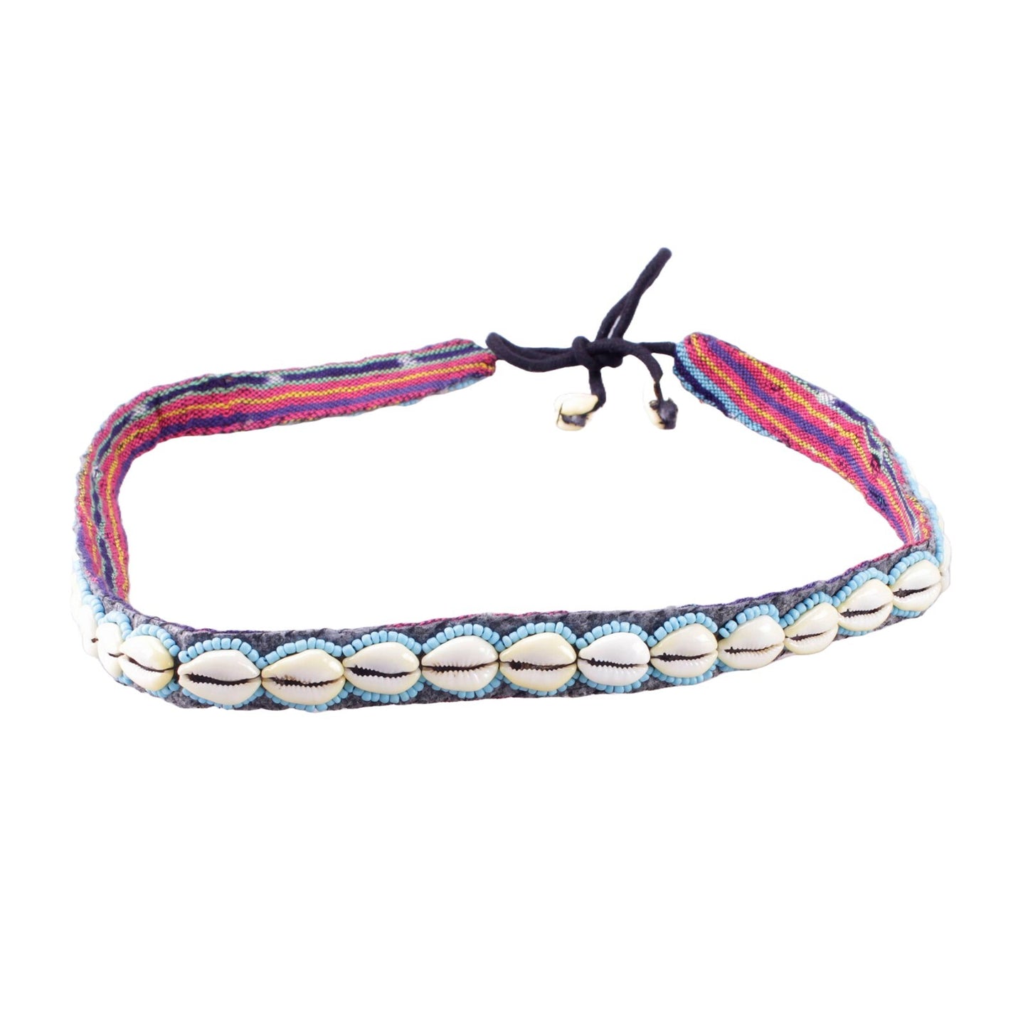 Muschelgürtel Blau Schmal Gürtel Belt Boho Hippie Ibiza Damengürtel Hüftgürtel