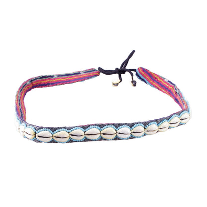 Muschelgürtel Blau Schmal Gürtel Belt Boho Hippie Ibiza Damengürtel Hüftgürtel