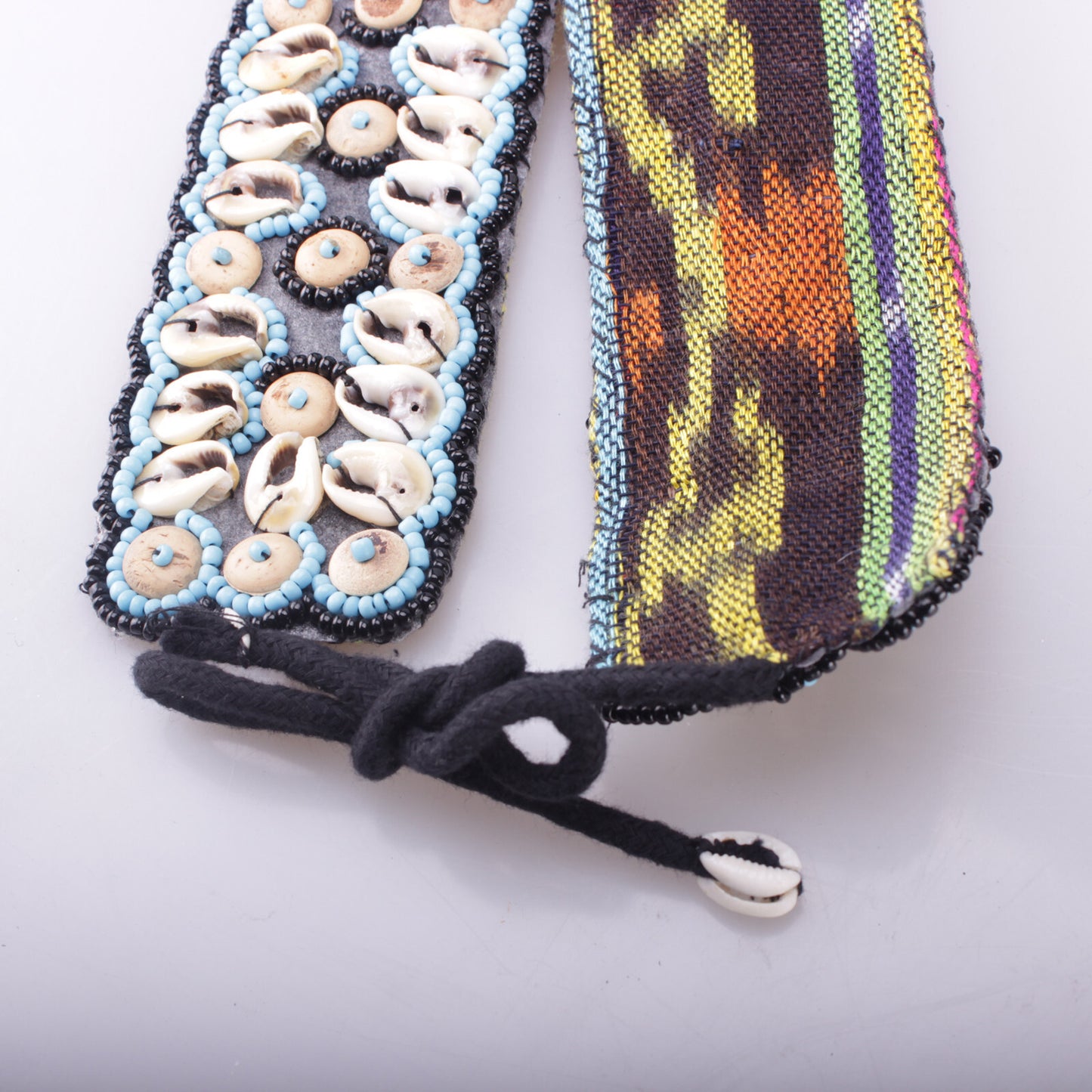 Muschelgürtel Blau/Schwarz Muscheln Perlen Gürtel Belt Boho Ibiza Hippie Coachella