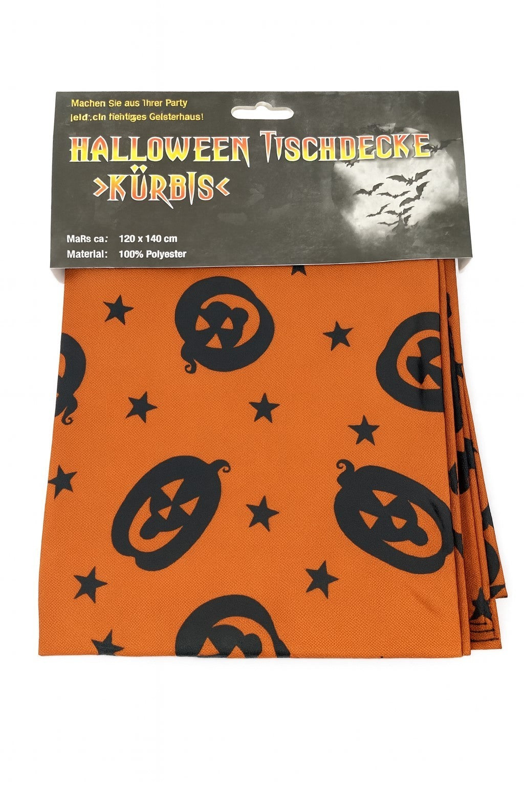 Tischdecke Orange 120x140 cm Halloween Tisch Horror Grusel Party Tischtuch Decke