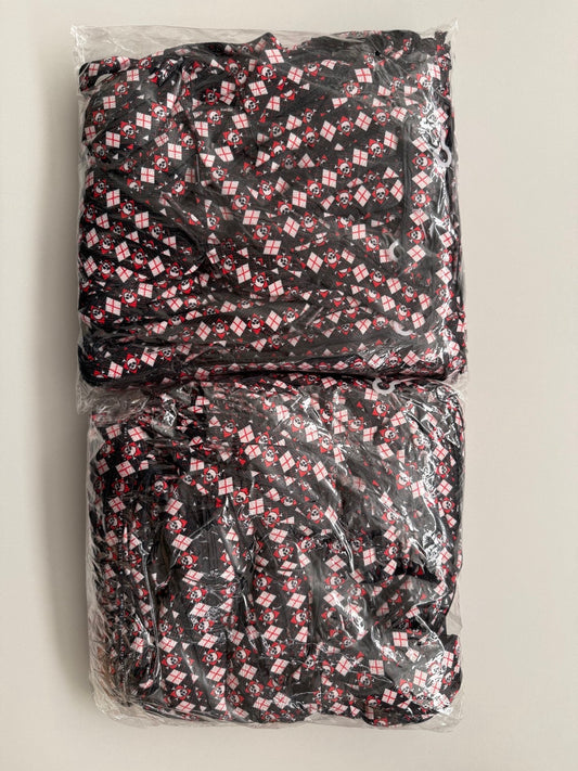 100 Paar Schnürsenkel Schwarz/Rot/Weiß Raute Totenkopf Flachsenkel Sportschuhe