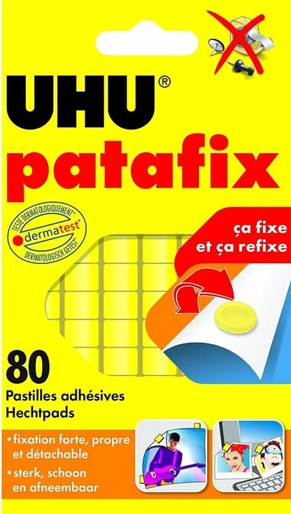 UHU Patafix 5x 80 St. Klebepads Klebeband wieder ablösbar Multifunktion gelb
