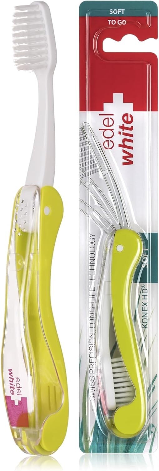 Original edel+white Zahnpflege Set – 4 Zahnbürsten + Zahnpasta + Zahnseide