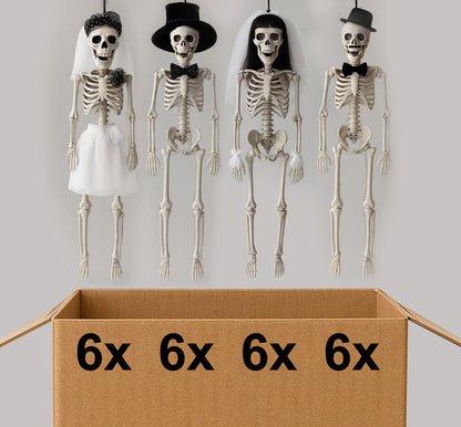 24er Skelett Deko Set Braut Bräutigam Halloween Deko Party Event Großpackung