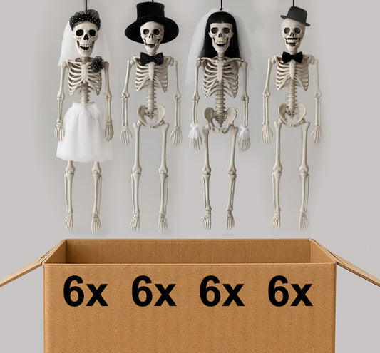 24er Skelett Deko Set Braut Bräutigam Halloween Deko Party Event Großpackung