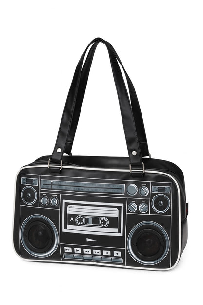 Handtasche inkl. Radio Schwarz Schultertasche Handtasche Umhängetasche Crossbody Musik