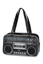 Handtasche inkl. Radio Schwarz Schultertasche Handtasche Umhängetasche Crossbody Musik