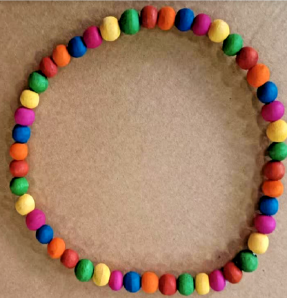 10 x Hals Kette Bunt RASTA Reggae mit Holzperlen