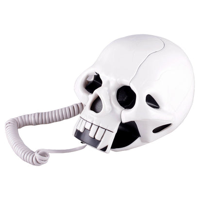 Telefon Vampir Totenkopf Skull Weiß Telephone Festnetz Schnurgebunden Festnetztelefon