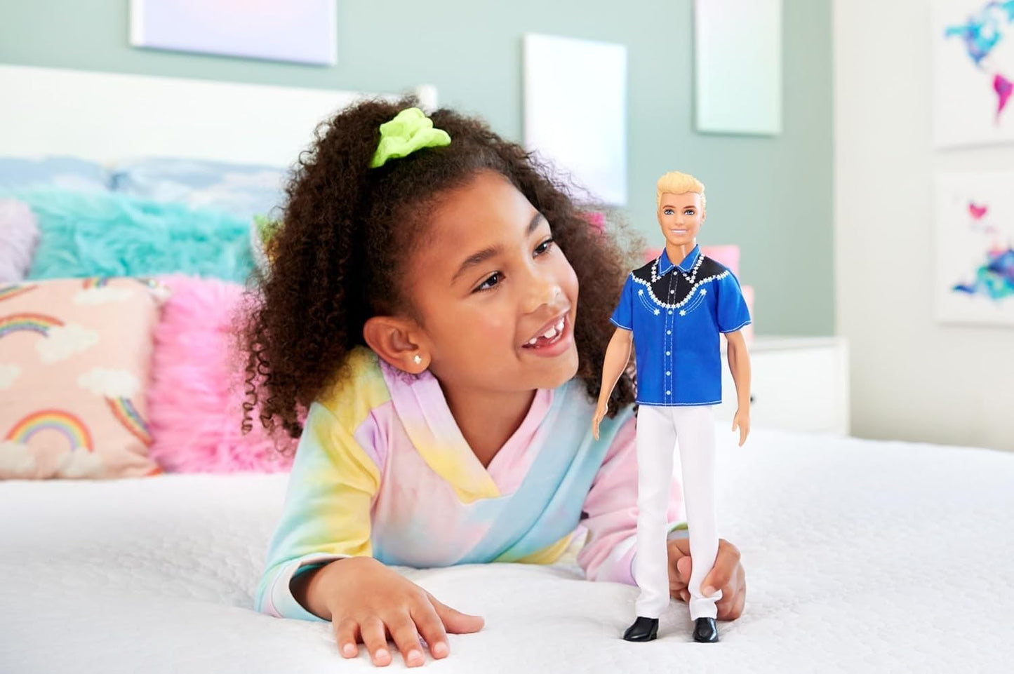 Mattel DWK44 / HRH25 Barbie Fashionistas Ken Puppe mit Westernhemd und Stiefel