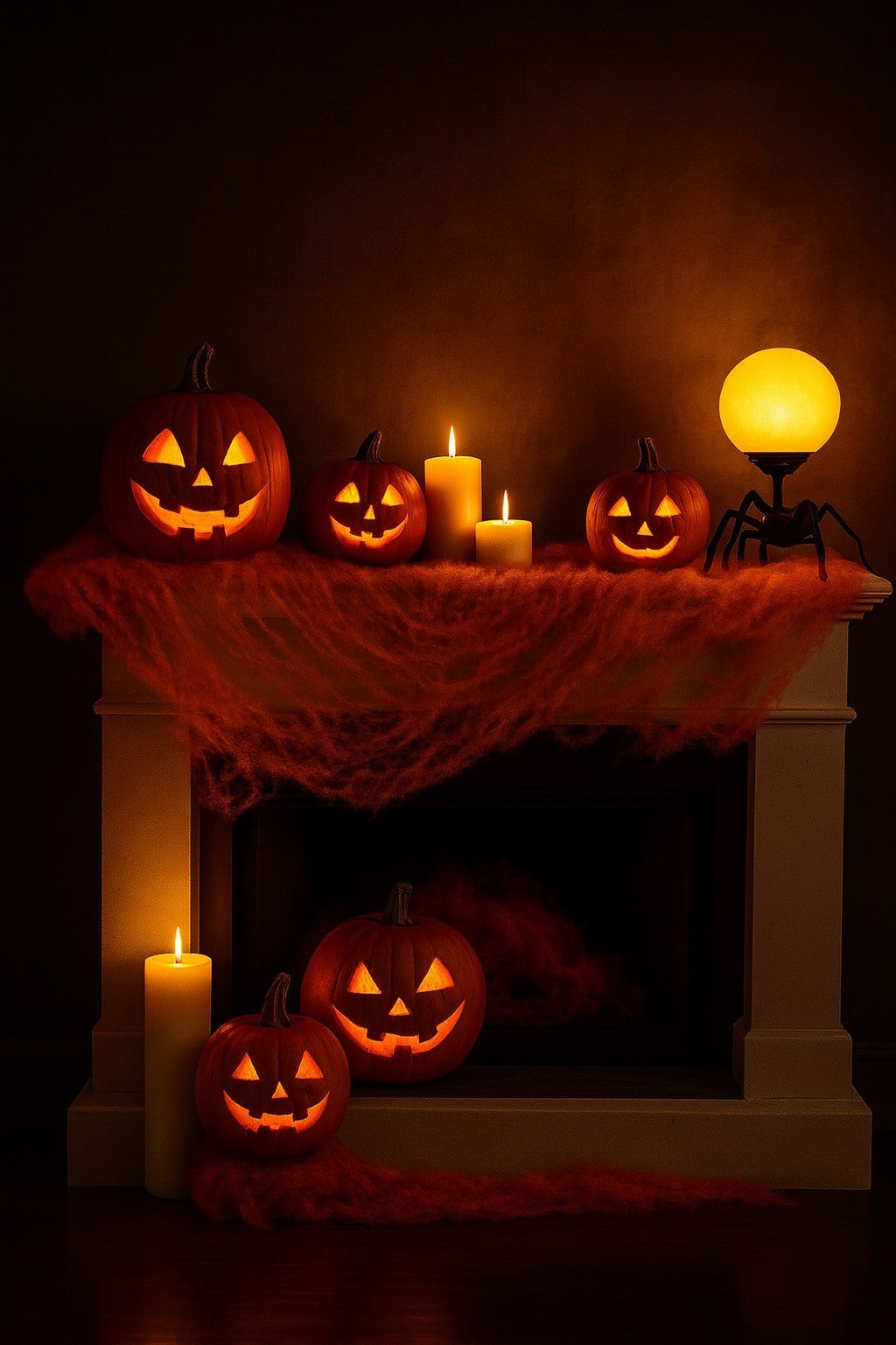 Spinnennetz Orange 700g Netz Halloween Party Dekoration Spinnenweben Grusel