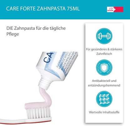 edel+white Zahnpflege Set | Zahngel, Softbürsten & Zahnseide | sensitiv & mobil