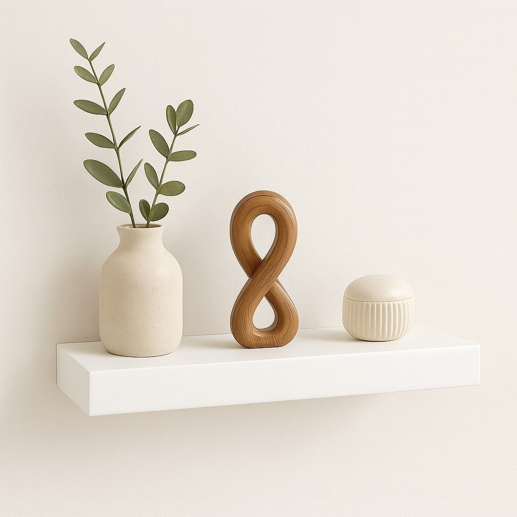 Wandregal 38x20x3 cm Weiß Hochglanz Regal Wandboard Schweberegal modern Design