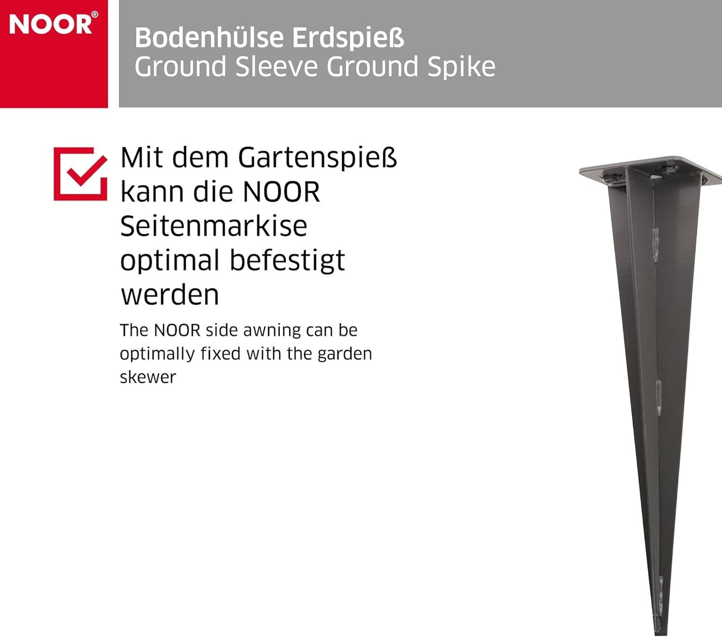 1x Noor Erdspieß für Seitenmarkise Markisen-Zubehör Gartenspieß Anthrazit