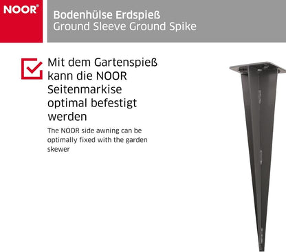 1x Noor Erdspieß für Seitenmarkise Markisen-Zubehör Gartenspieß Anthrazit