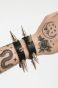 2er Set Lederarmband mit großen Spikes Nieten Schwarz Lederarmband Nietenarmband