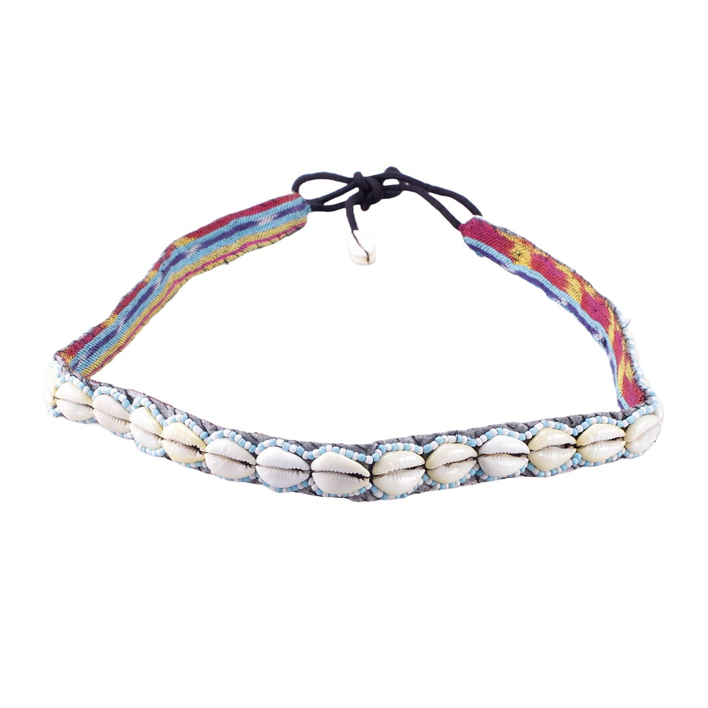 Boho Muschelgürtel Blau/Weiß – Schmaler Taillen- & Hüftgürtel im Ibiza-Style