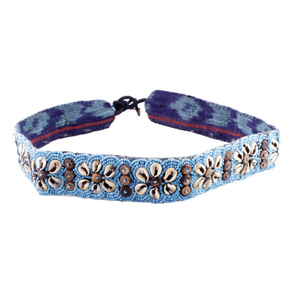Muschelgürtel Blau Damengürtel Taillen-, Hüftgürtel Boho Hippie Ibiza Muscheln
