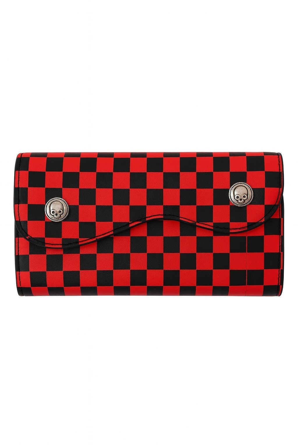Geldbeutel Schwarz/Rot Kariert Geldbörse Portemonnaie Accessoires Vintage Damen