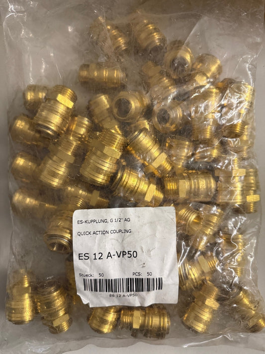 50x Druckluftkupplung mit 1/2 Zoll Außengewinde Schnellkupplung Druckluftzubehör