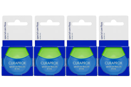 4er Set Curaprox DF846 Special Care Zahnseide für Zahnspangen Implantate &Kronen