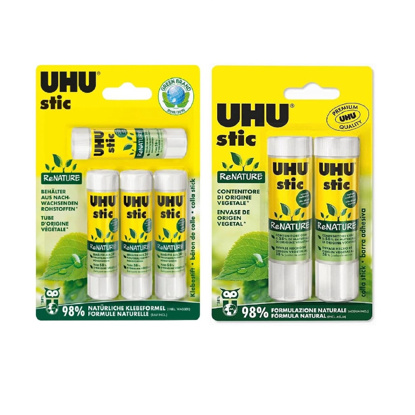 Uhu Kleber Set Renature Klebestift Stic Schulkleber Basteln Klebestoff Büro