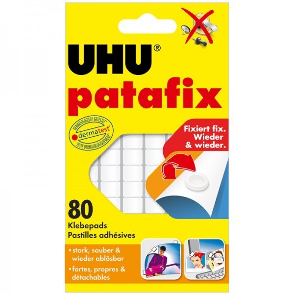 UHU Patafix 800 Klebepads Weiß Klebepunkte Wiederverwendbar Ablösbar Poster Büro