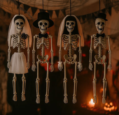 4× Hängende Skelett Halloween Gothic Totenkopf Skull Deko Party gruselig Skull Horror
