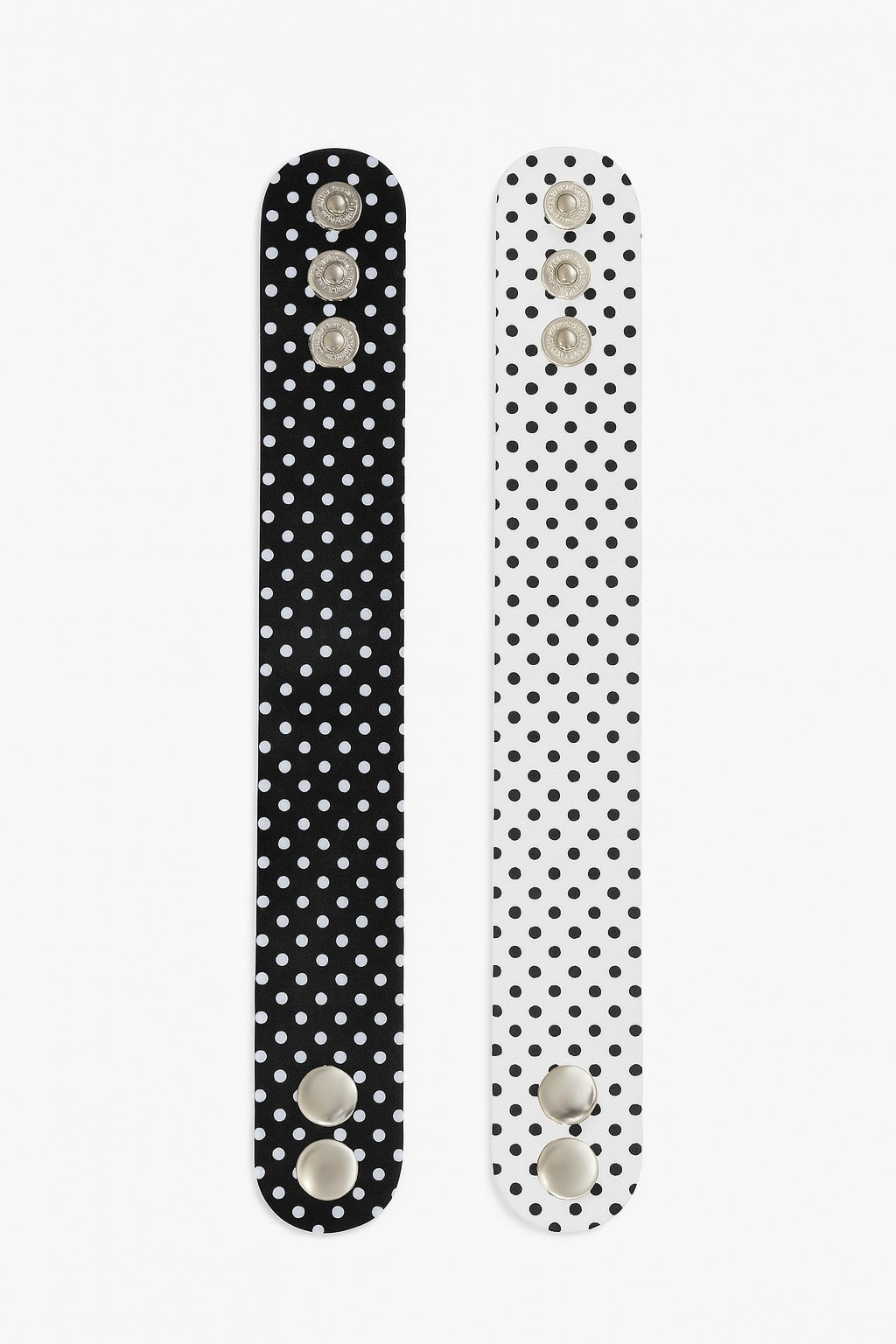 2er Set Armband Schwarz und Weiß Gepunktet Rockabilly Retro Polka-Dots Vintage