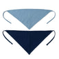2er Set Bandana Kopftuch Dreieck Kopftuch in Jeans Hellblau Dunkelblau Nieten Dreiecktuch