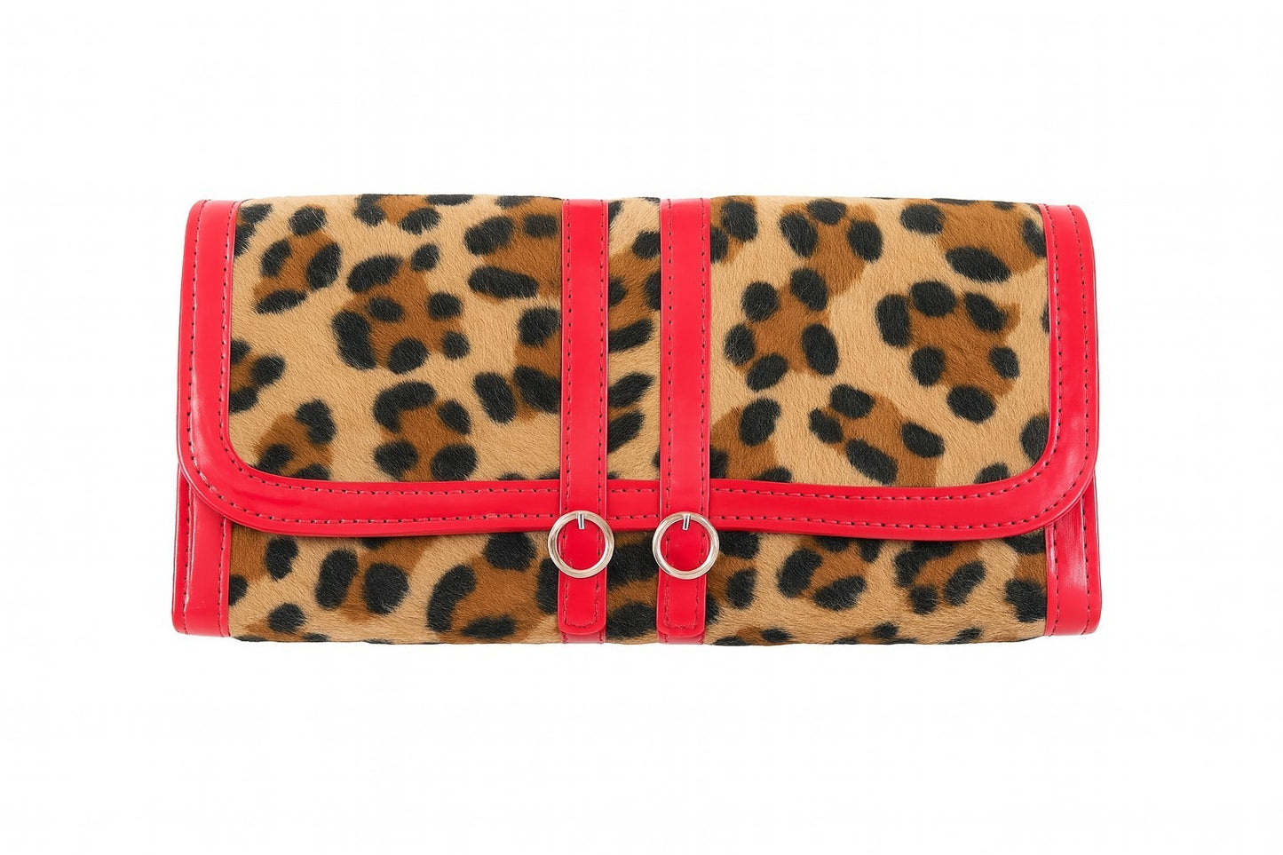 Geldbeutel Rot Leopard Plüsch Geldbörse Portemonnaie Rockabilly Gothic Damen