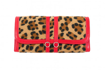 Geldbeutel Rot Leopard Plüsch Geldbörse Portemonnaie Rockabilly Gothic Damen