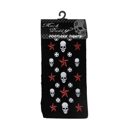 Schwarze Strumpfhose Totenkopf Skull Stern Kreuz Gothic Punk Rock Skull Leggings