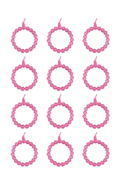 12er Set Armbänder Rosa Perlen Armreif Schmuck Perlenarmband Elastisch Geschenk