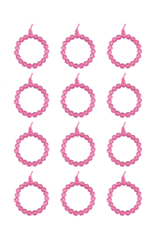 12er Set Armbänder Rosa Perlen Armreif Schmuck Perlenarmband Elastisch Geschenk