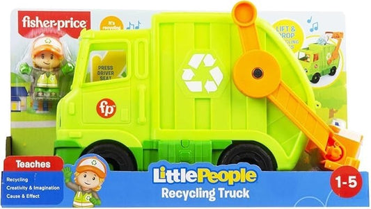 Fisher Price Little People Recycling Müllwagen mit Figur und Sound Müllabfuhr