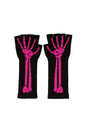 Fingerlose Handschuhe Pink Skeletthand Knochen Skelett Halloween Knochenhand