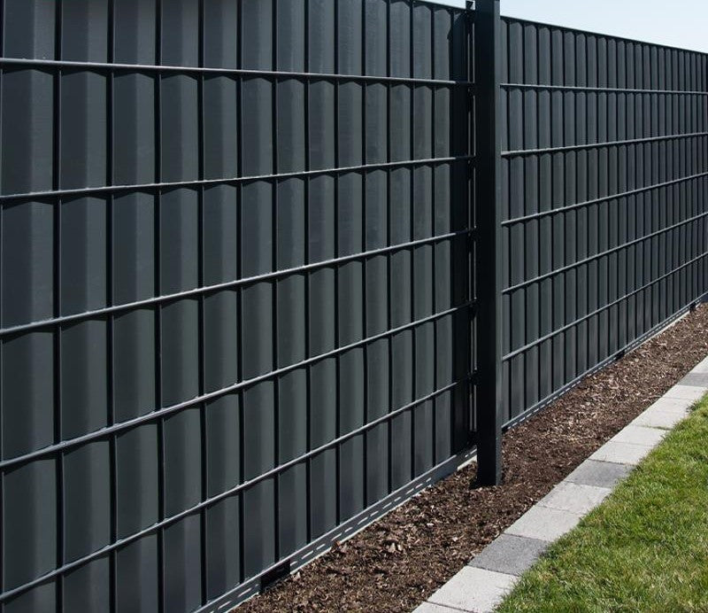 Zaunblende für Doppelstabgitterzäune 30m PVC Anthrazitgrau Sichtschutz Garten