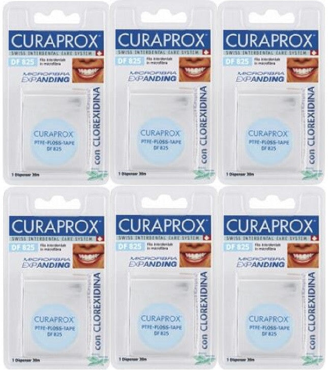 6 x Curaprox Floss Zahnseide 30 m DF825 MIKROFASER EXPANDING Angebot