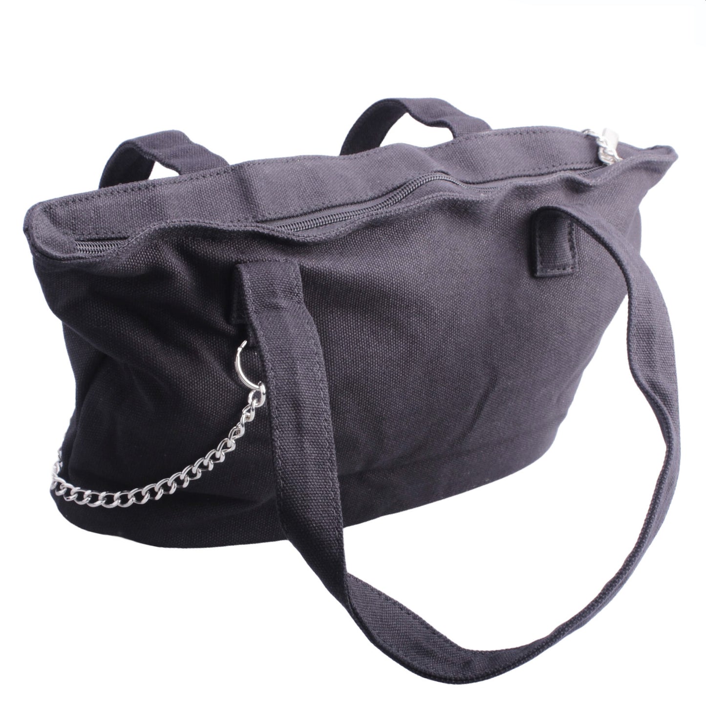 Modische Damen Handtasche mit Kirschprint & Zierkette 30x20cm kurzgriff kompakt
