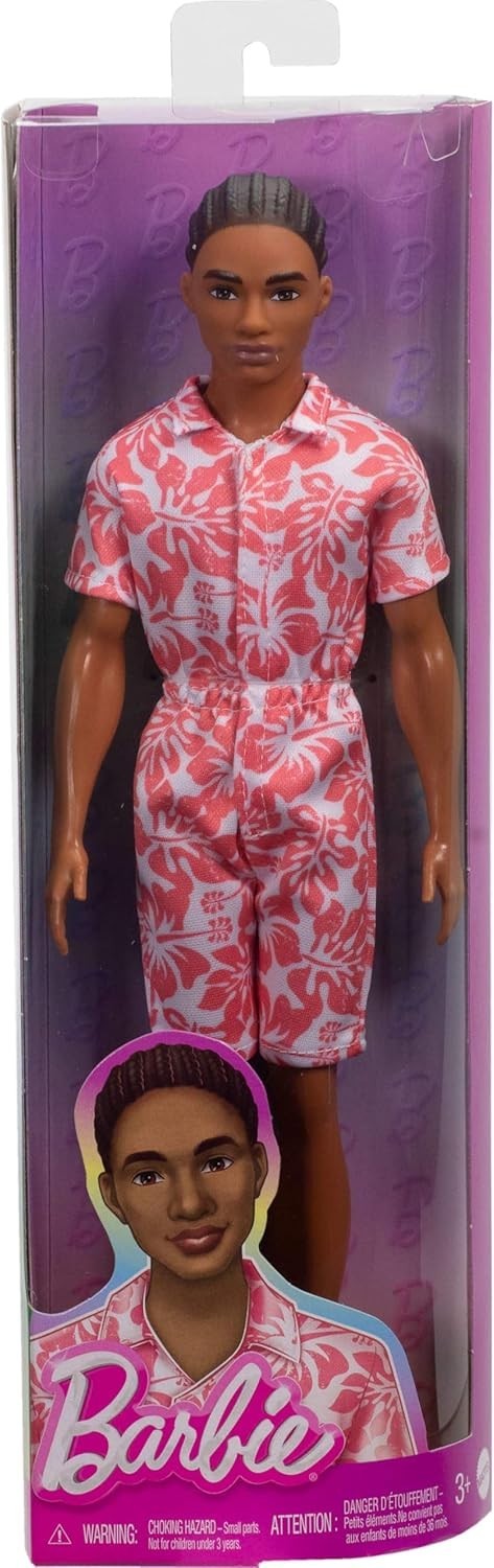 Mattel DWK44 / HYT99 Barbie Fashionistas Ken Puppe Coral Hawaii-Muster Outfit