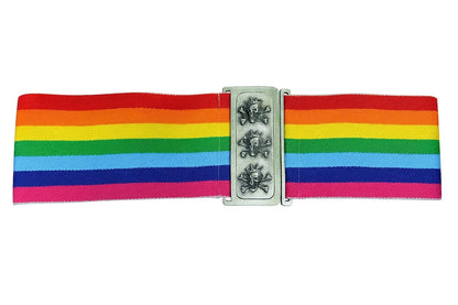 Stretch Gürtel Belt Regenbogen Pride Bunt Taillengürtel Retro Vintage Mode Accessoire