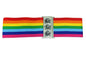 Stretch Gürtel Belt Regenbogen Pride Bunt Taillengürtel Retro Vintage Mode Accessoire